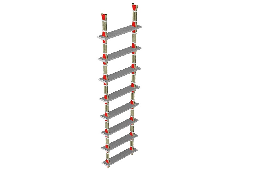 Aluminium lifeboat and embarkation ladder